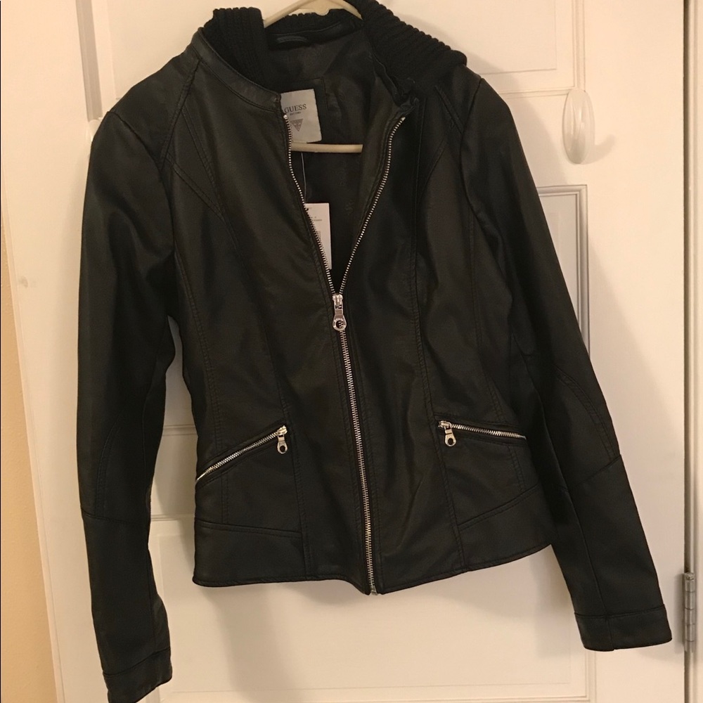 Guess Leather Bomber Jacket 💕